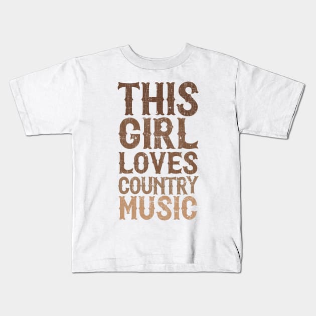 This Girl Loves Country Music Kids T-Shirt by DankFutura